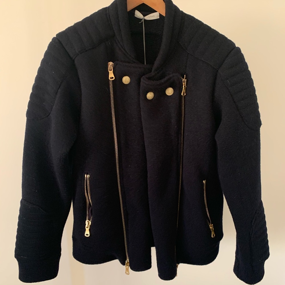 Pierre Balmain wool biker jacket